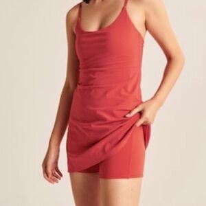 ABERCROMBIE SIZE SMALL EXERCISE DRESS WITH SHORTS, RED